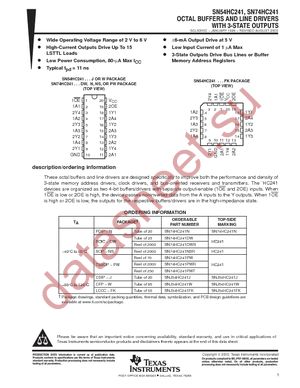 SN74HC241PWT datasheet  